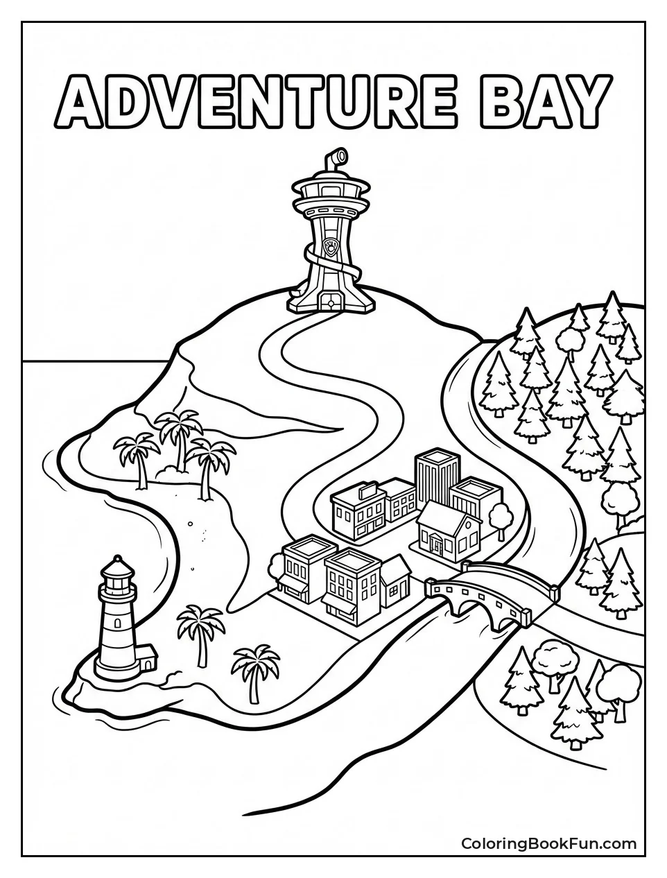 Adventure Bay Landmarks Map