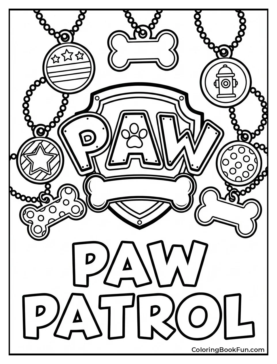 Paw Patrol Badge with Tags