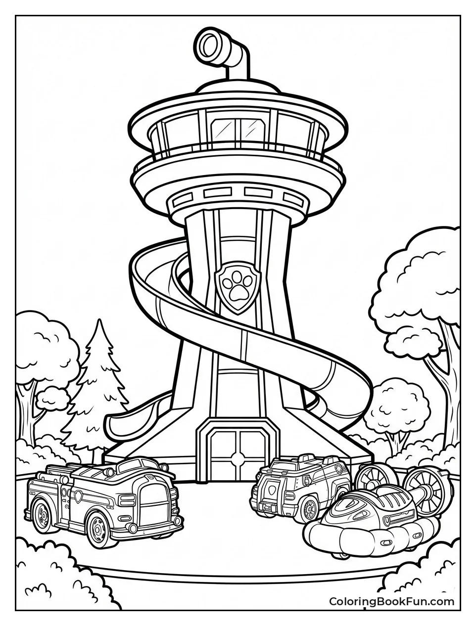 Lookout Tower with Vehicles