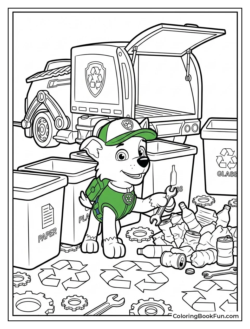 Rocky Sorts Recycling Trash