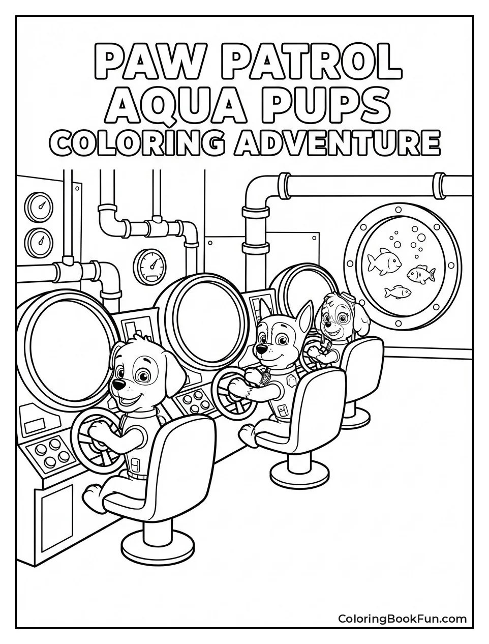 Pups Inside Whale Submarine