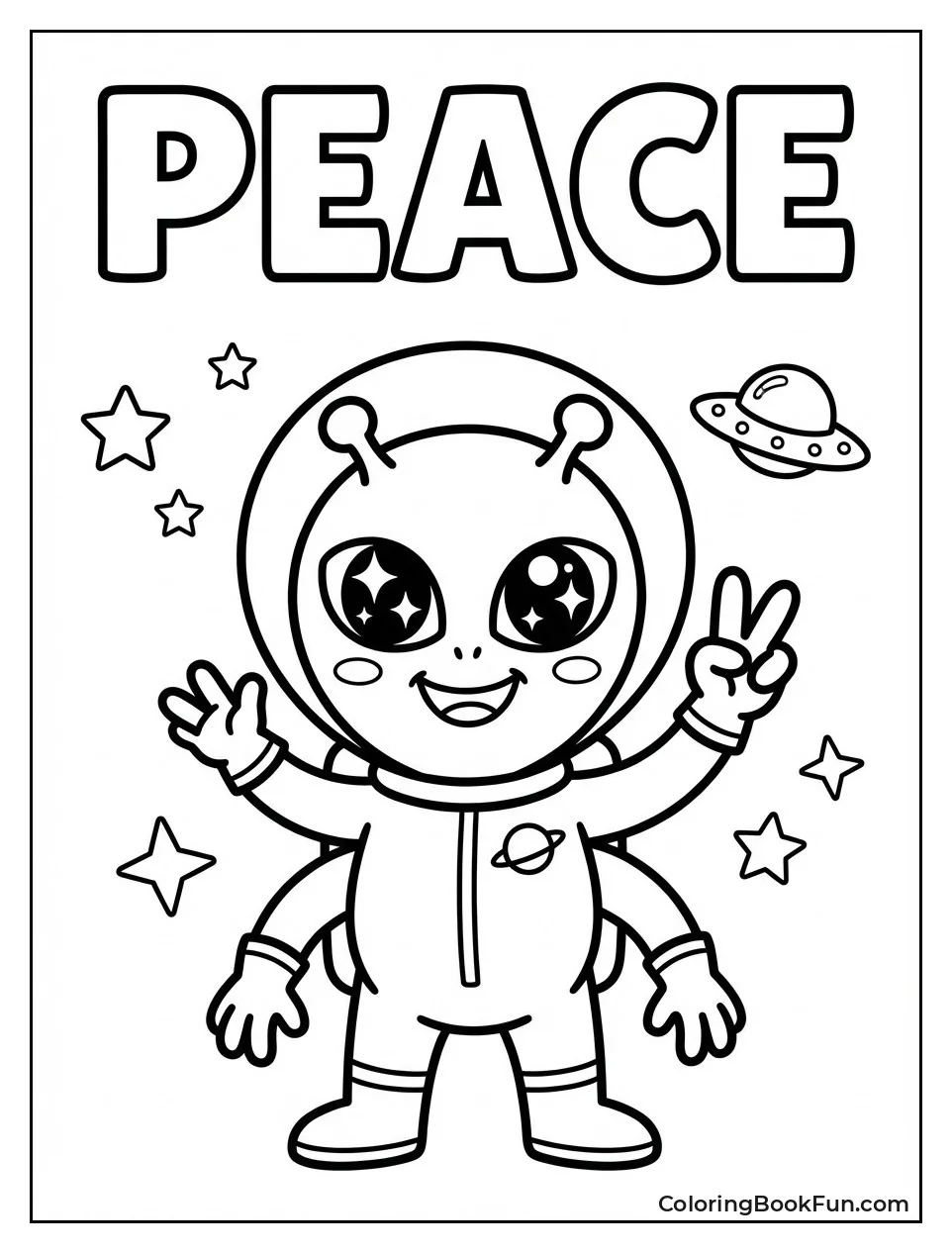 Four-Armed Alien Flashes Peace