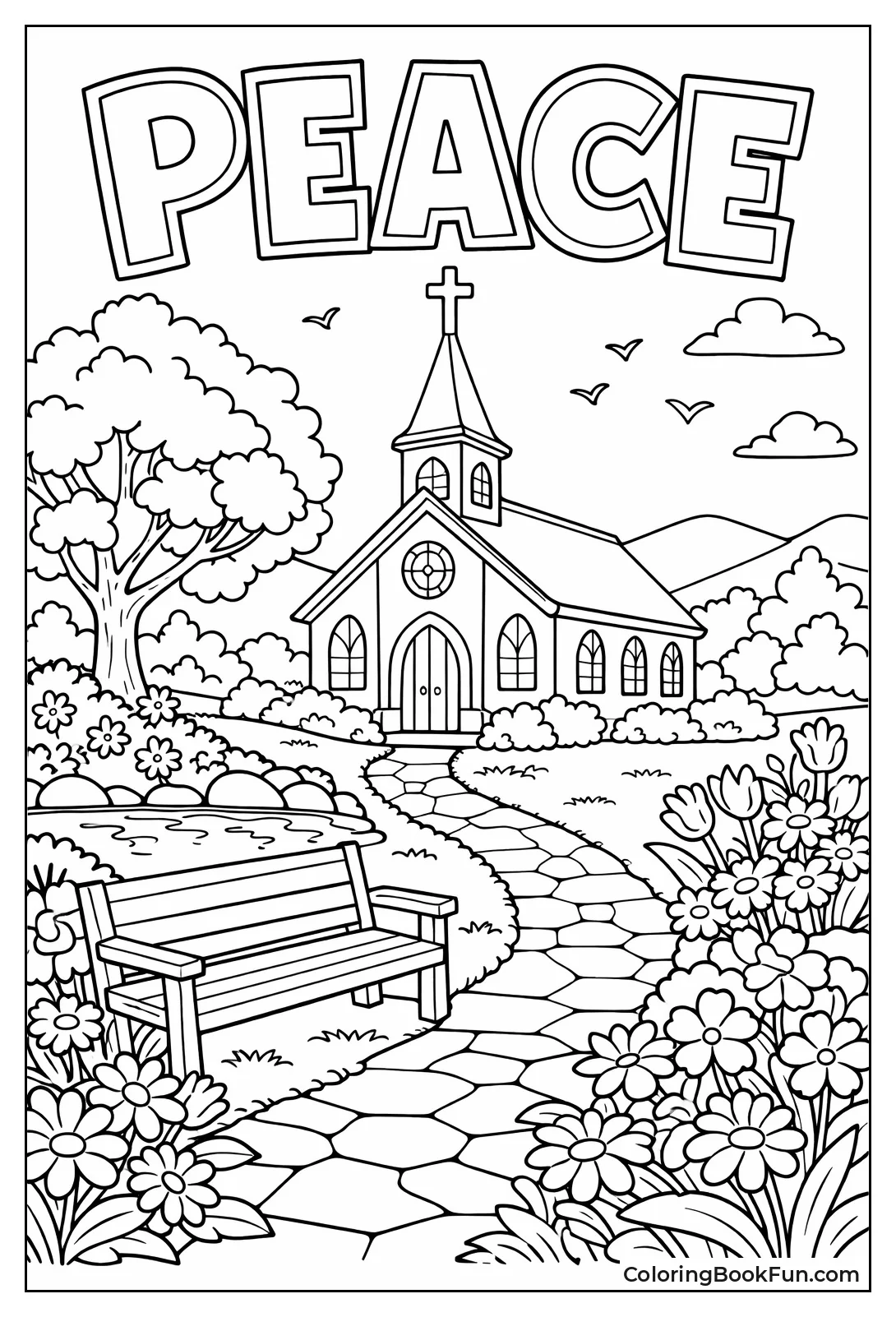 Church in Flower Garden