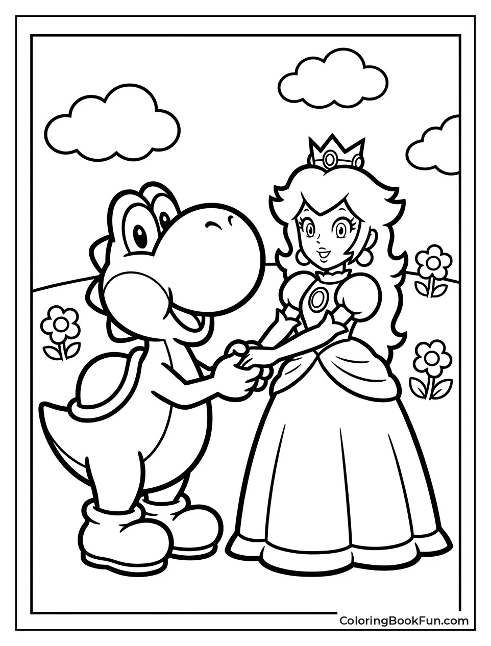 Peach Riding Friendly Yoshi