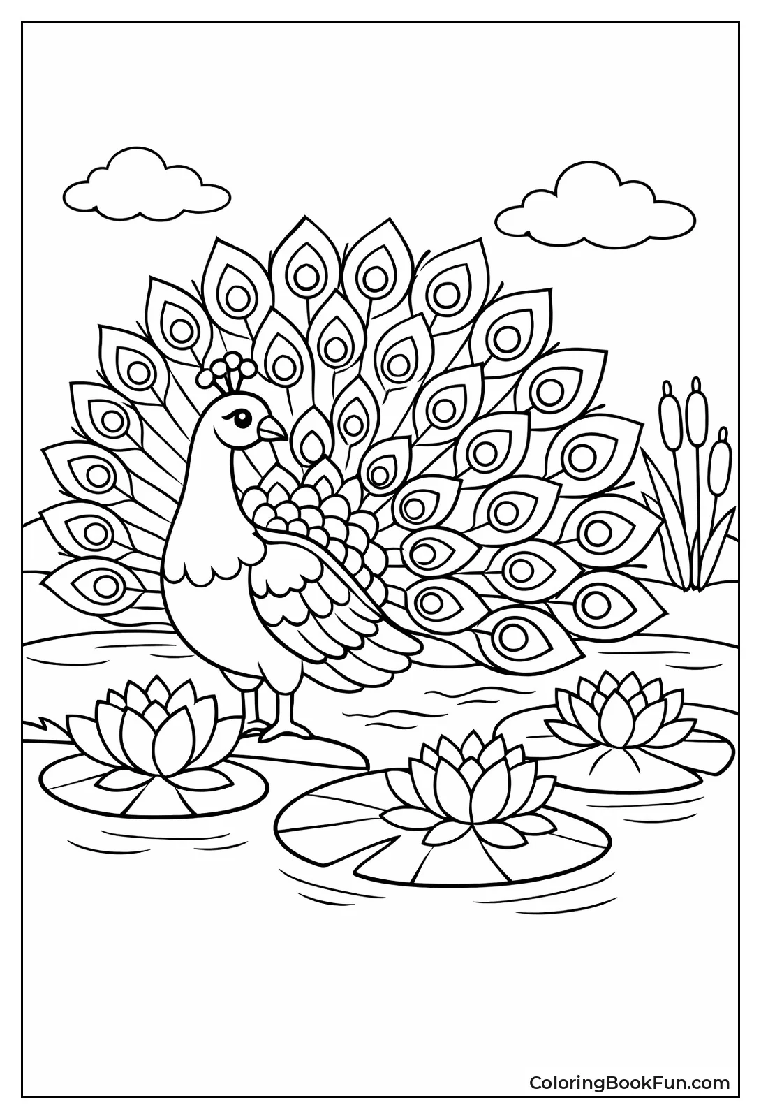 Peacock and Lotus