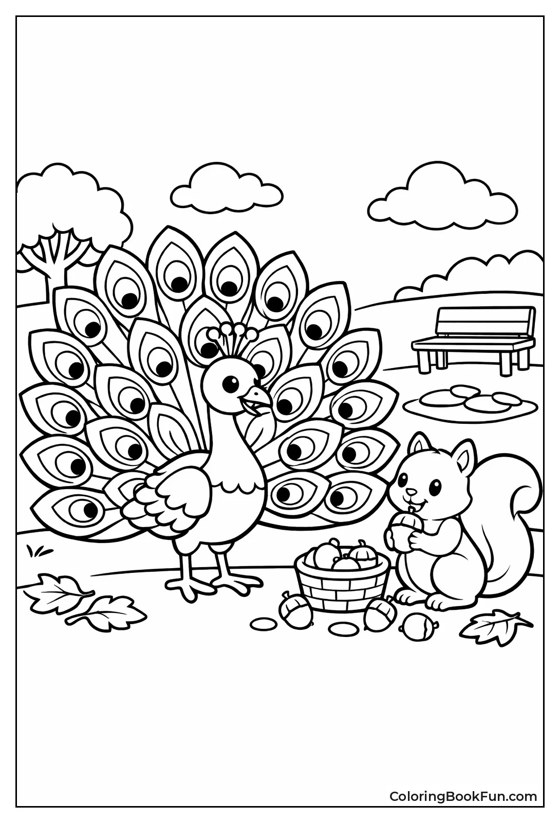 Peacock and Squirrel