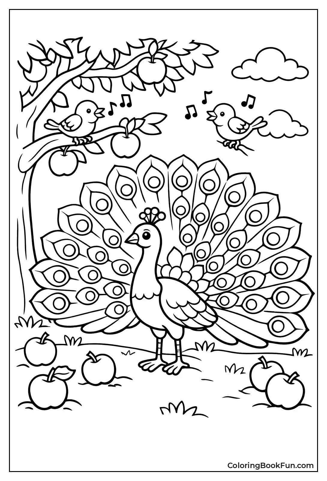 Peacock in the Orchard