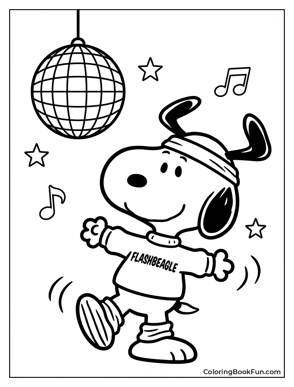 Snoopy Dances under Disco Ball