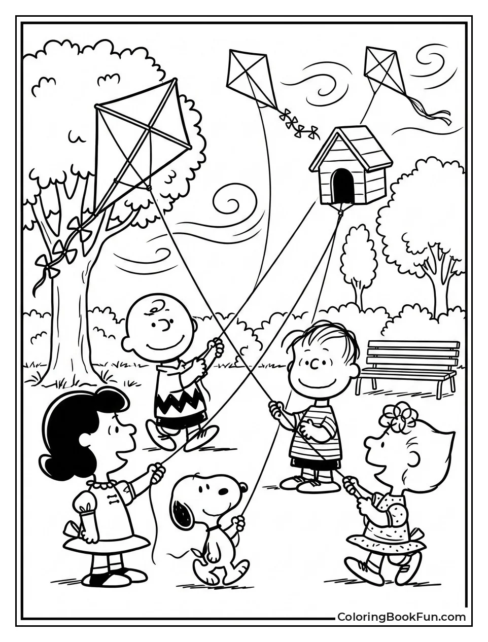 Gang Flies Colorful Kites