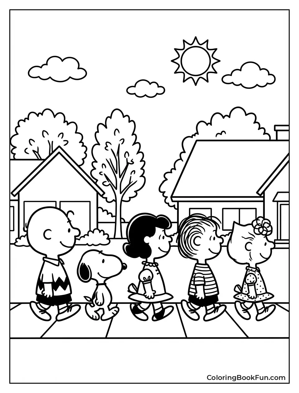 Gang Walks Neighborhood Street