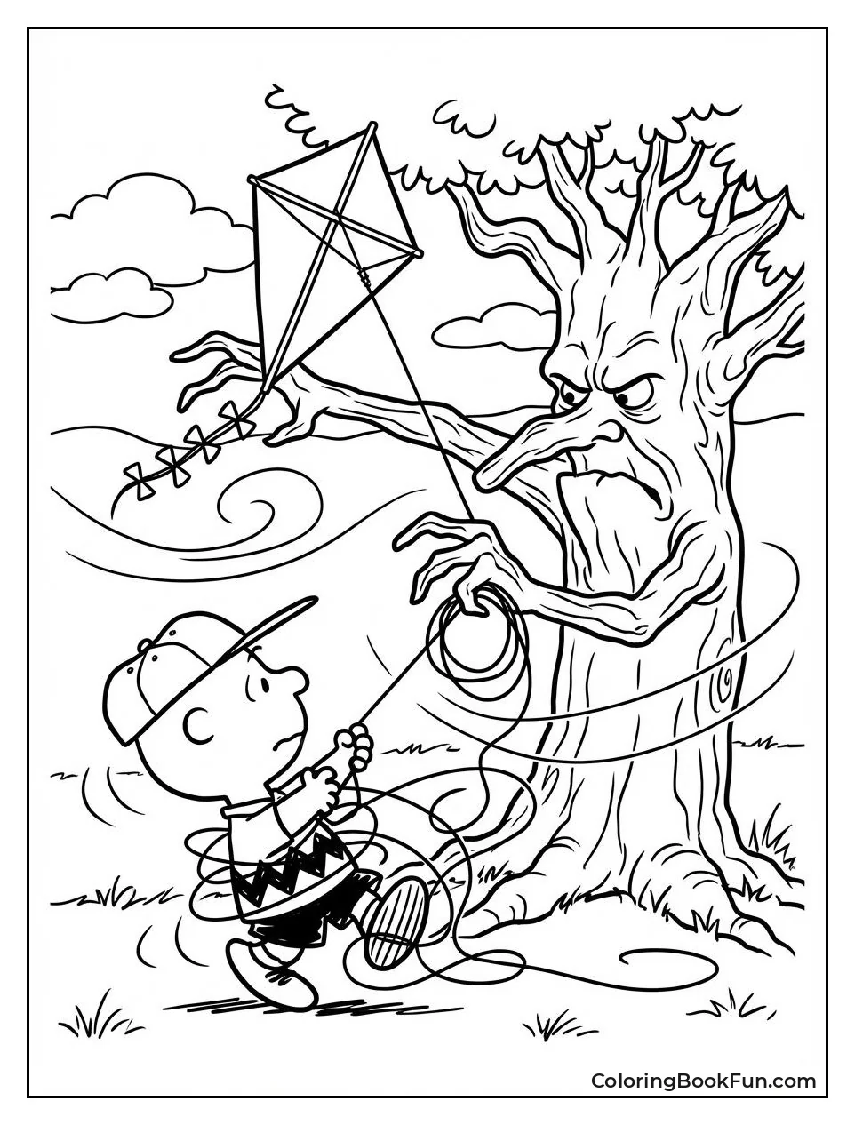 Charlie Brown Tangled in Kite Tree
