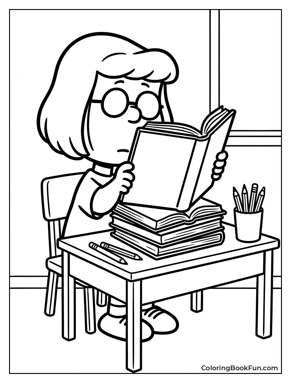 Marcie Reads Stack of Books