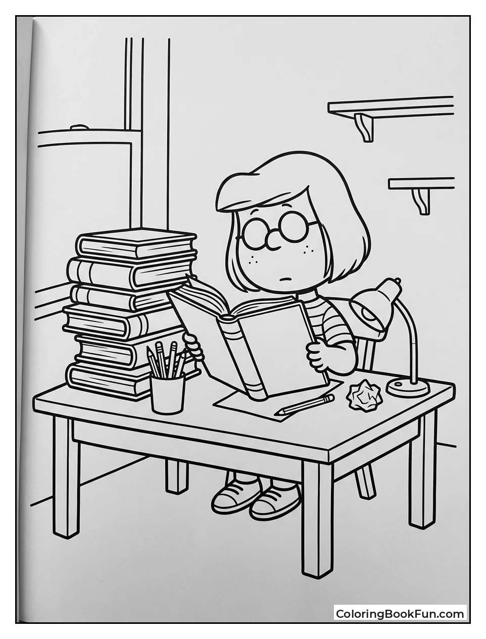 Marcie Reads Stack of Books