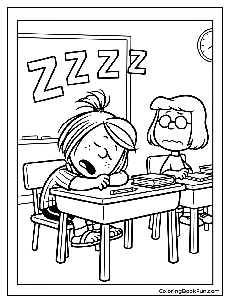 Peppermint Patty Snores in Class