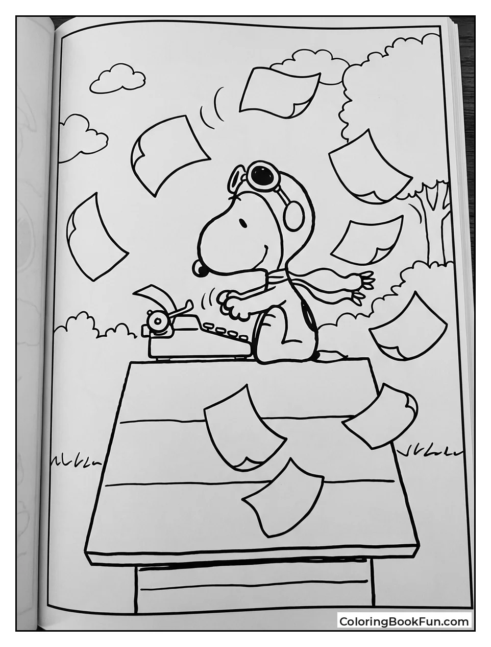 Snoopy Types on Doghouse