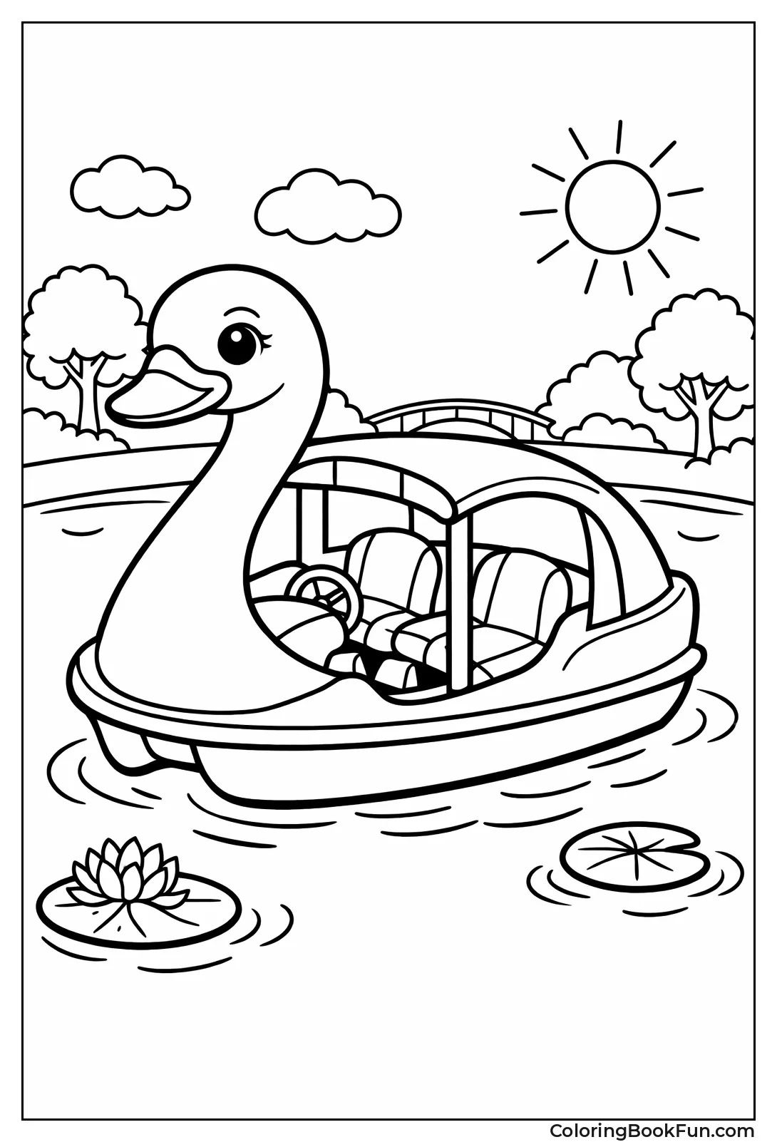 Swan Pedal Boat Floating