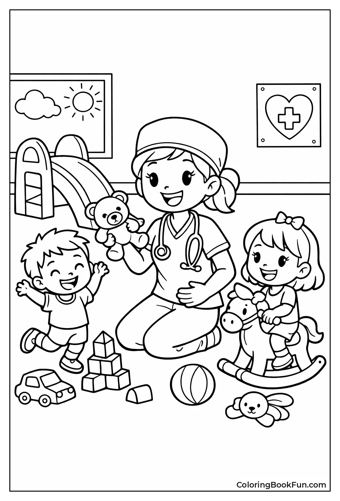 Nurse Playing with Kids