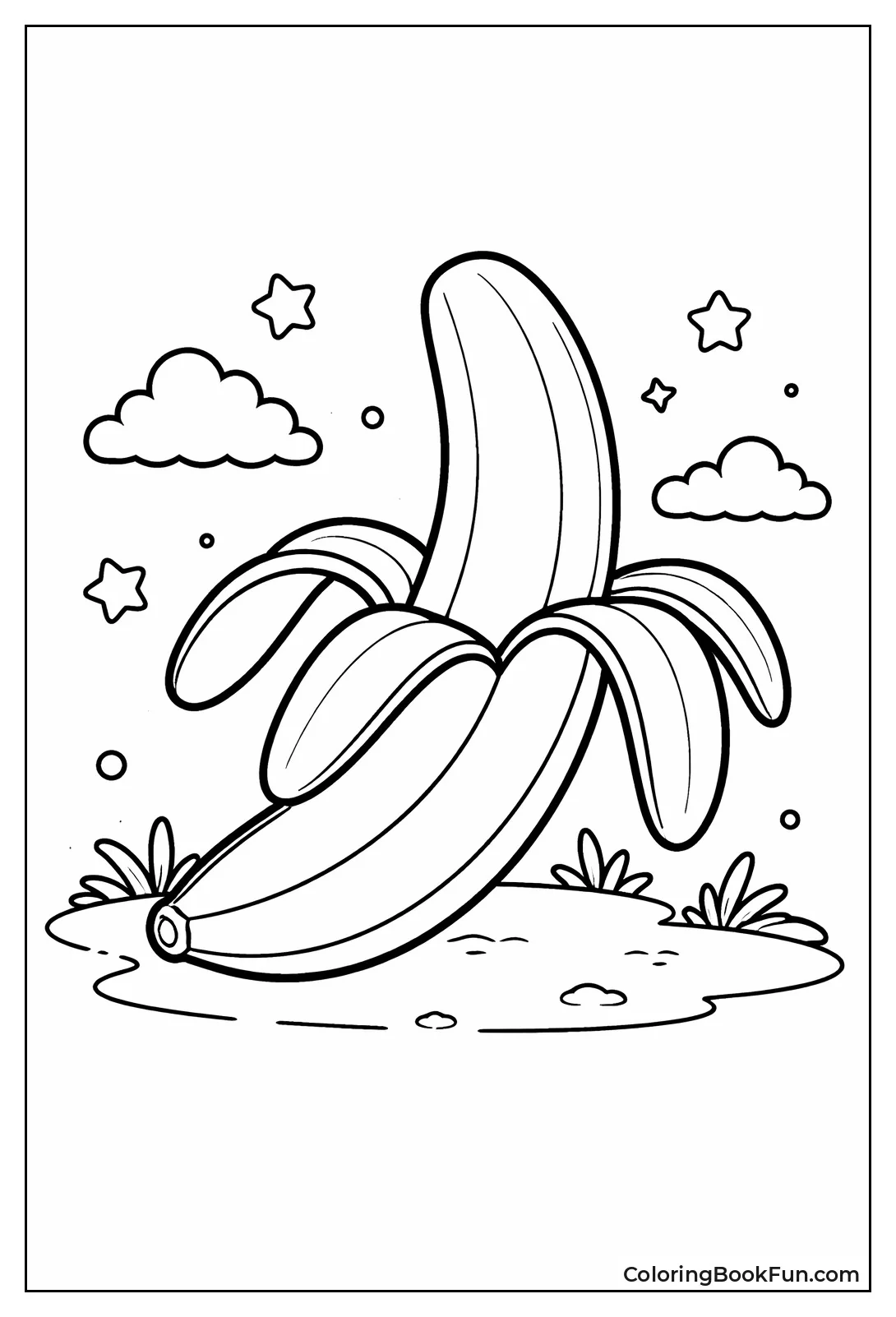 Partially Peeled Banana Fruit