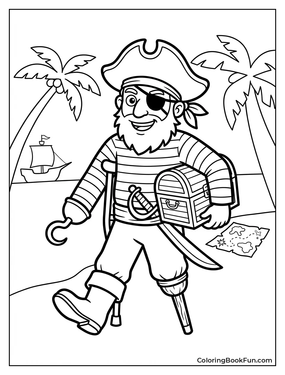 Peg Leg Pirate Marches Boldly