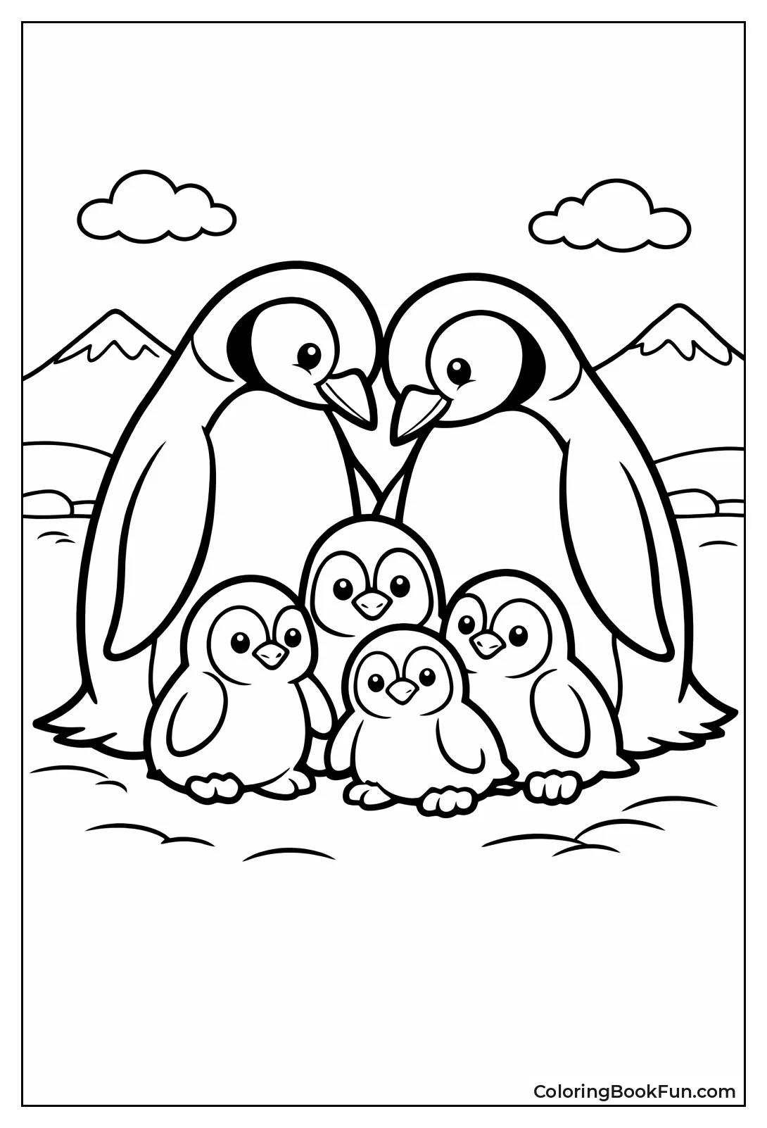 Penguin Family Huddle