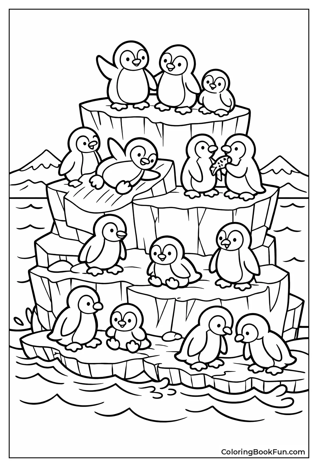 Penguins on Big Iceberg