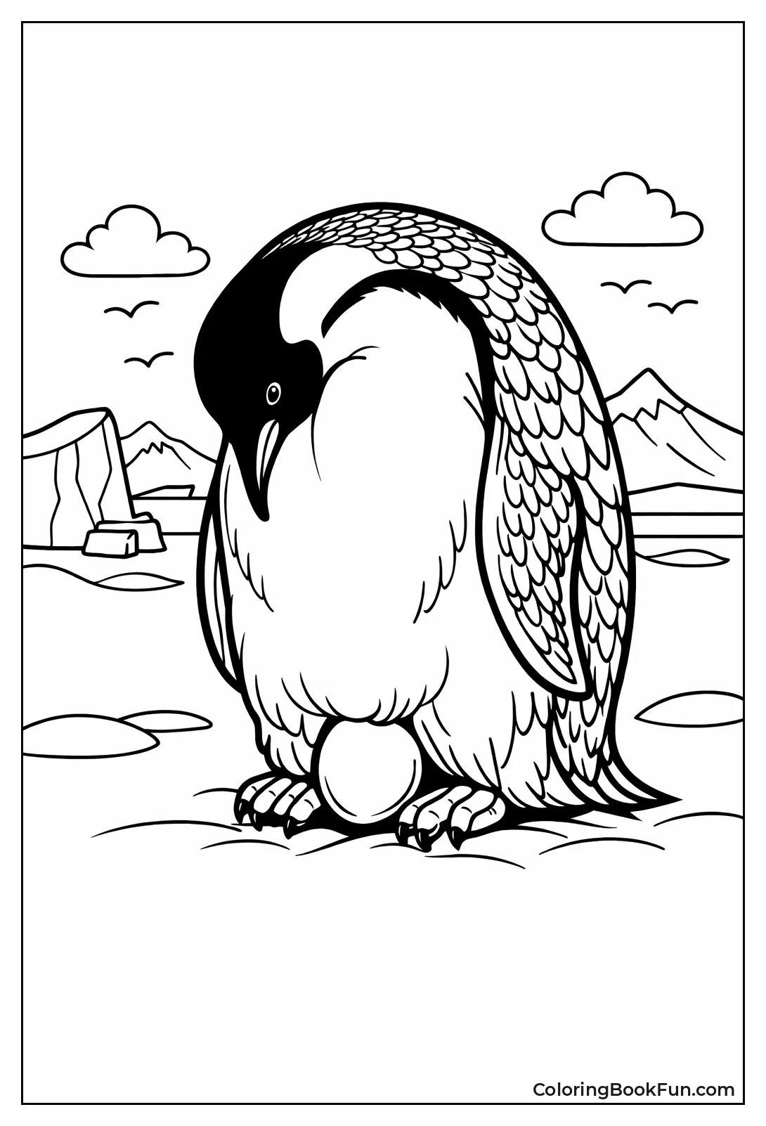 Penguin Balancing Egg Carefully