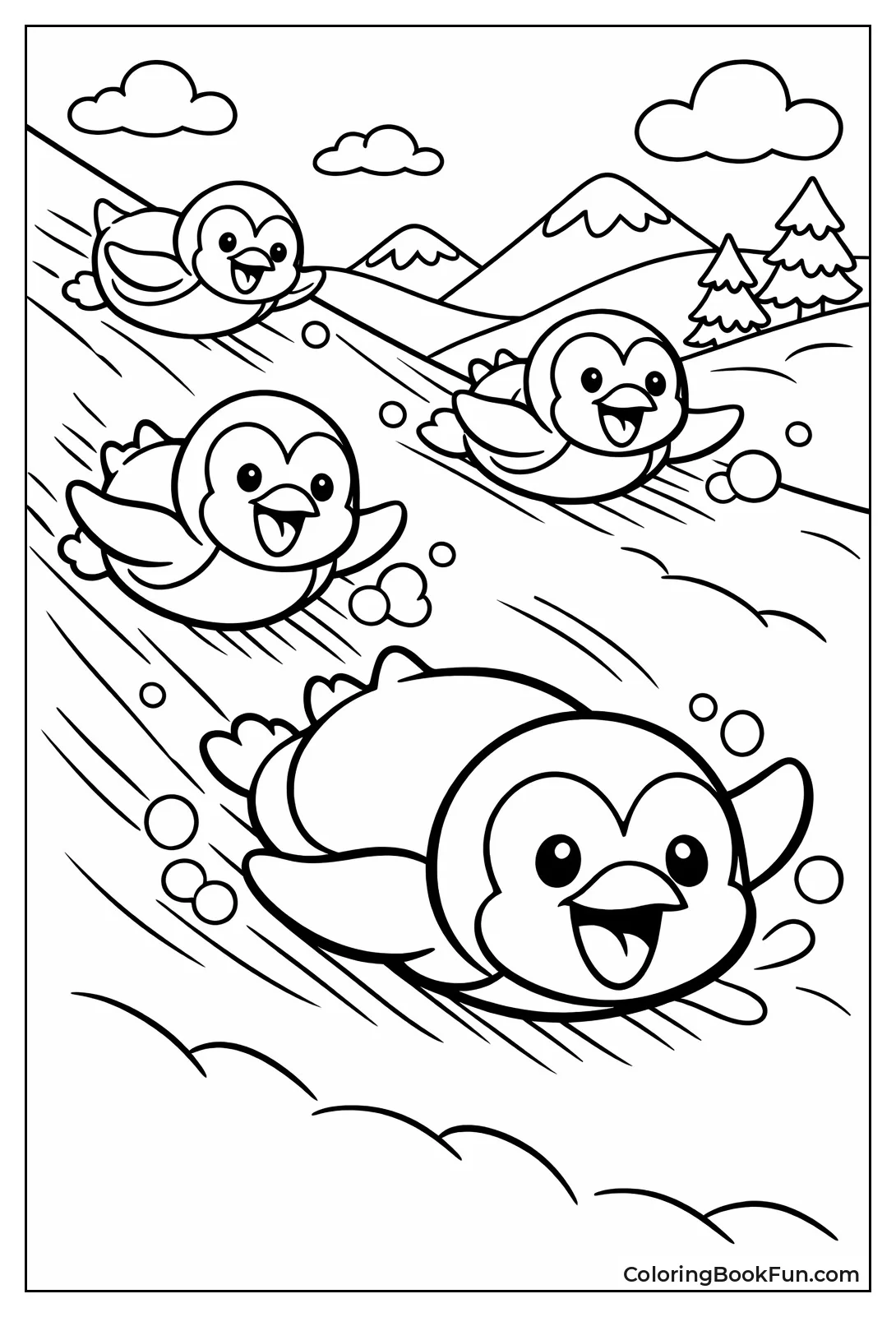 Penguins Toboggan Racing