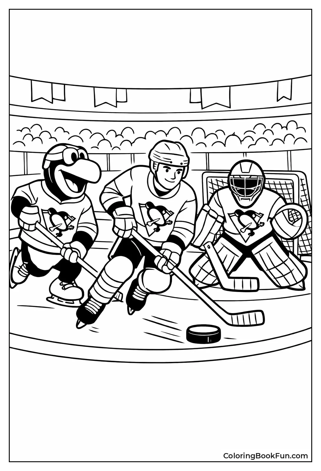 Penguins Skate Ice Rink