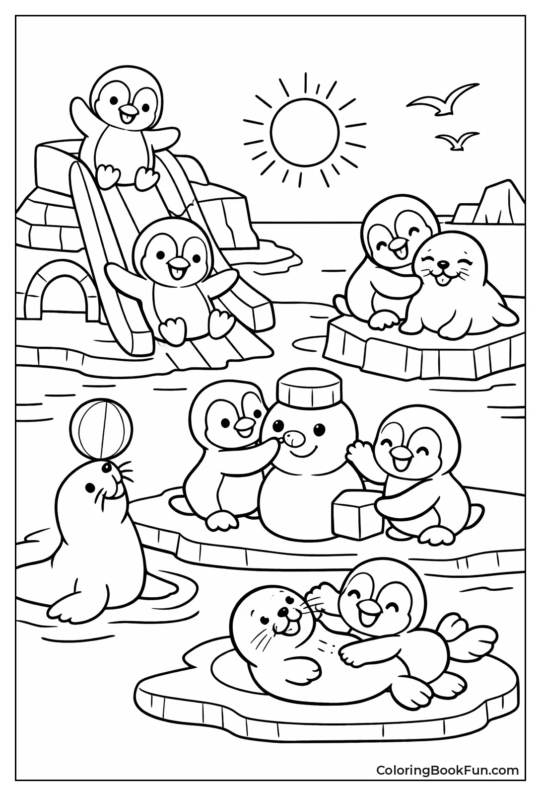 Penguins Playing with Seals