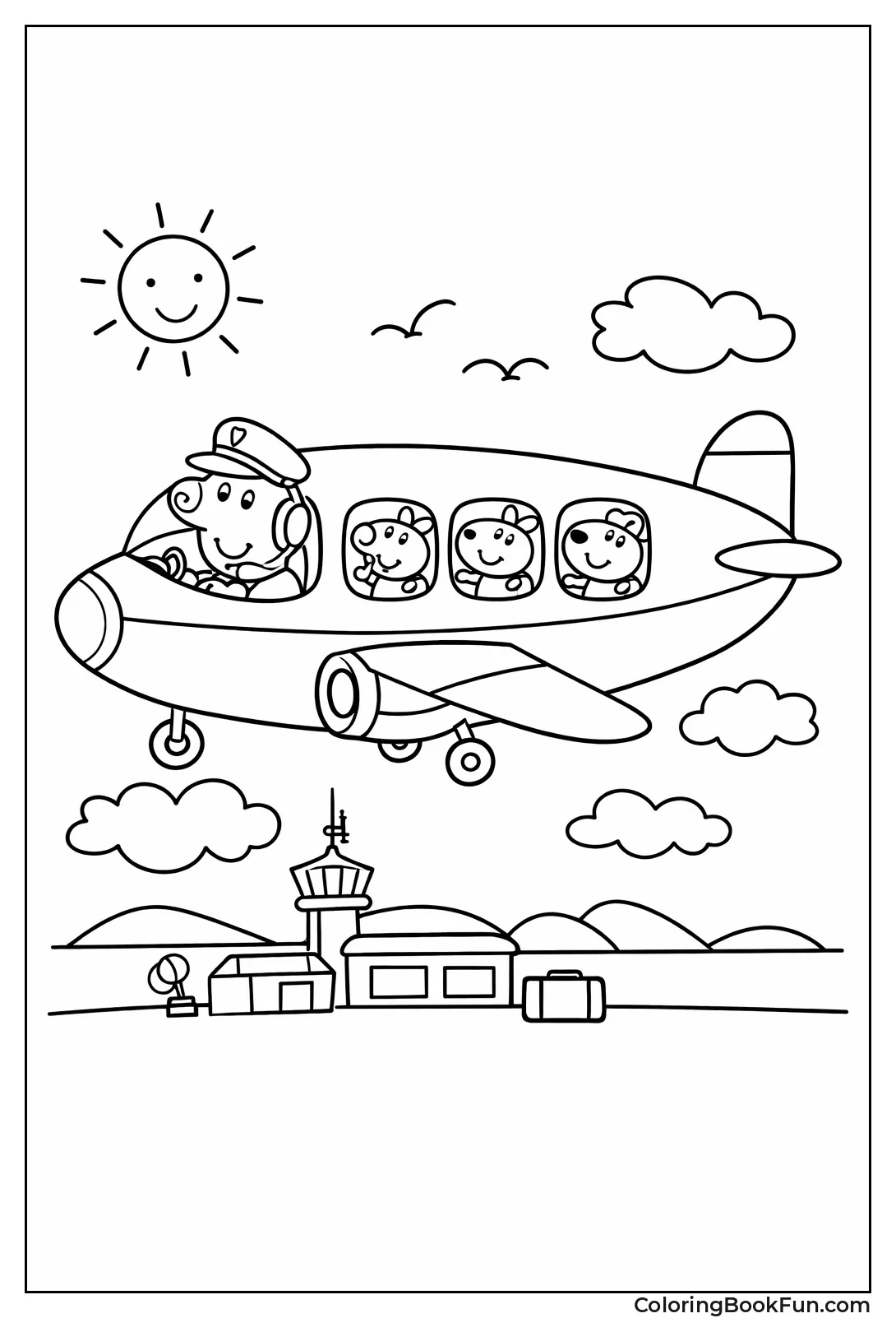 Peppa Pig Flies Airplane Fun
