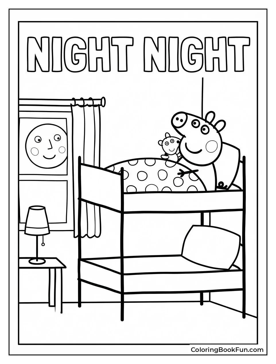 Peppa Hugs Teddy at Bedtime