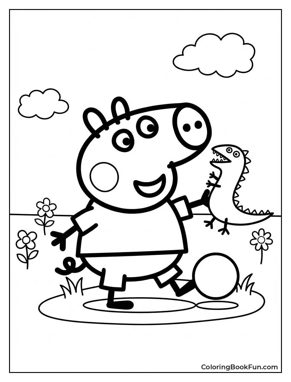 George Holds Dinky Dinosaur