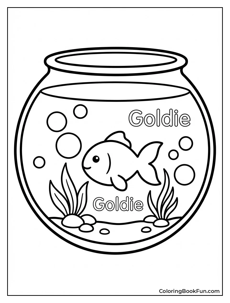 Goldie Swims in Bubble Bowl