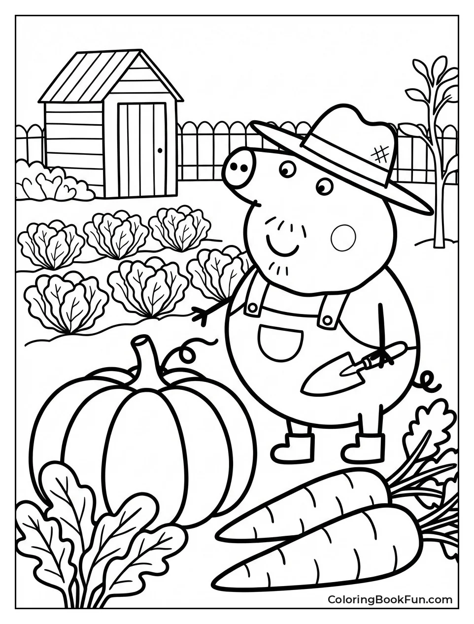 Grandpa Pig Tends Big Vegetables