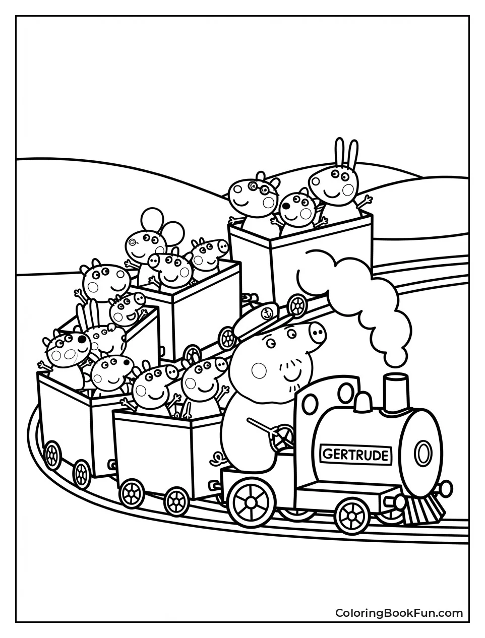 Grandpa Pig Drives Train