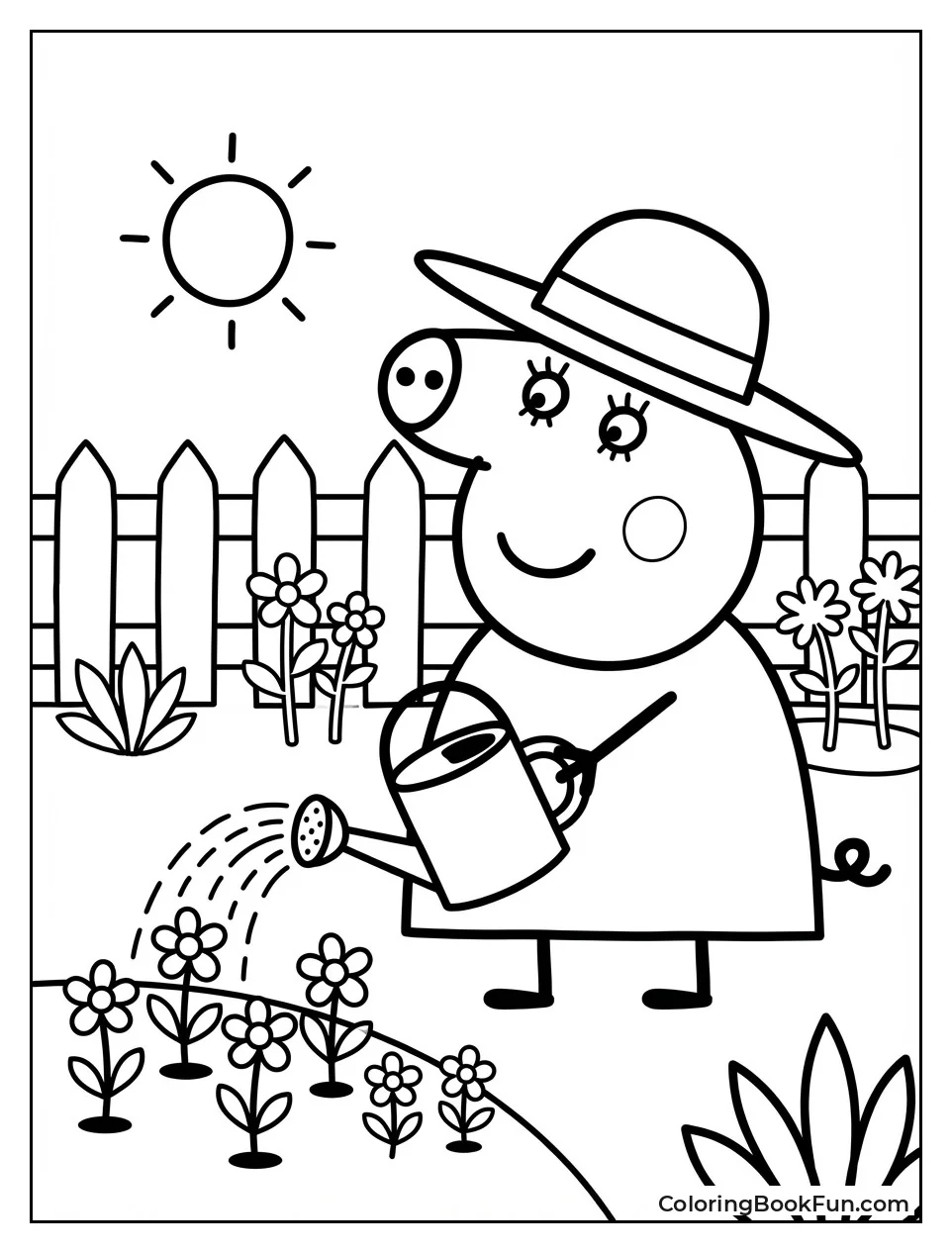 Granny Pig Waters Flowers