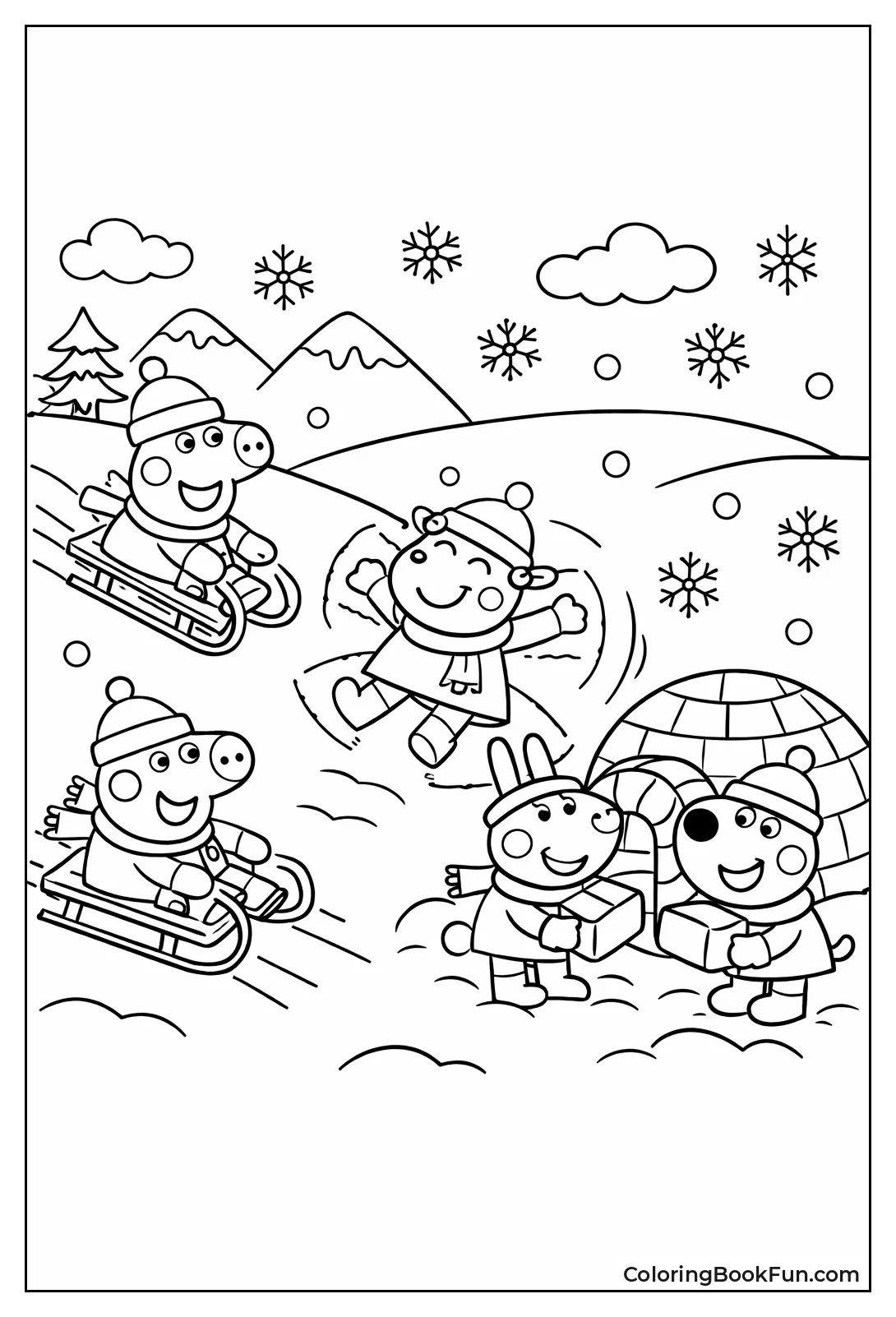 Peppa Pig Sledding