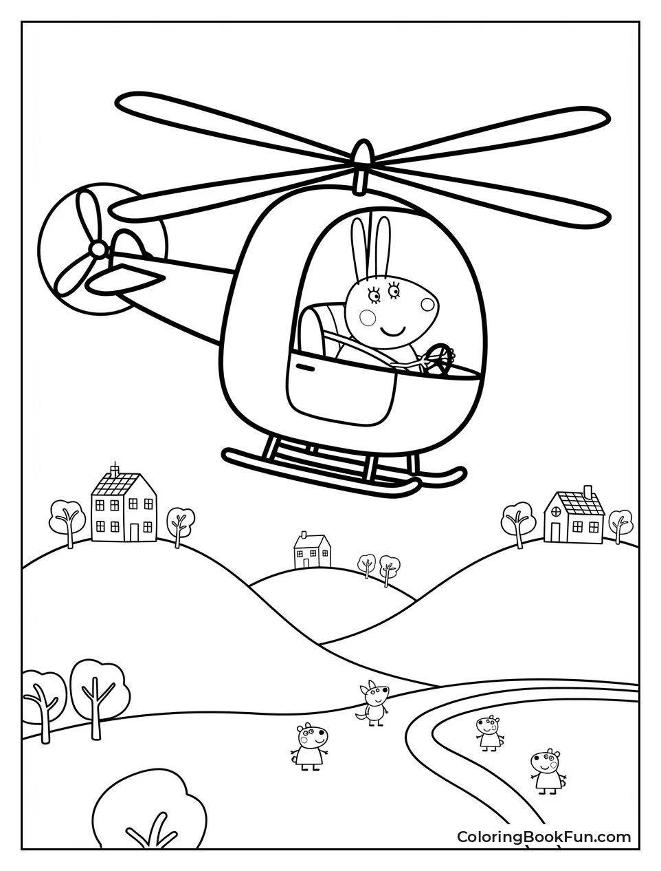Miss Rabbit Flies Helicopter