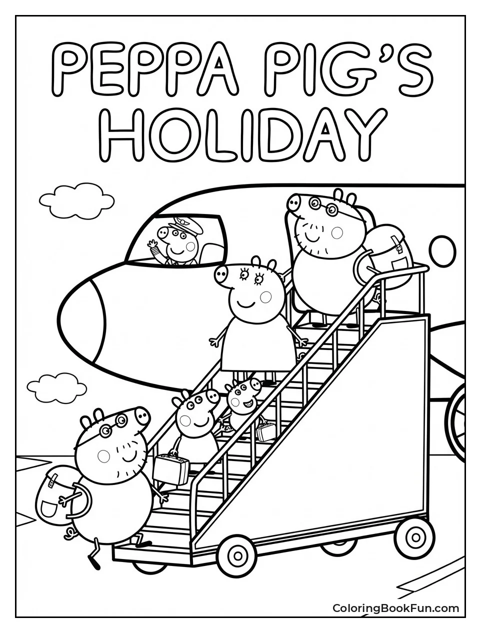 Peppa Flies in Airplane