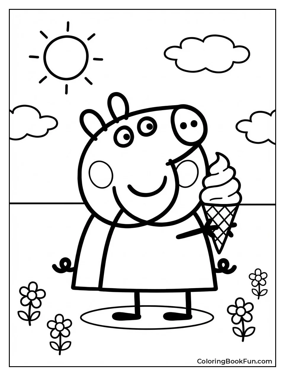 Peppa Eats Ice Cream Cone
