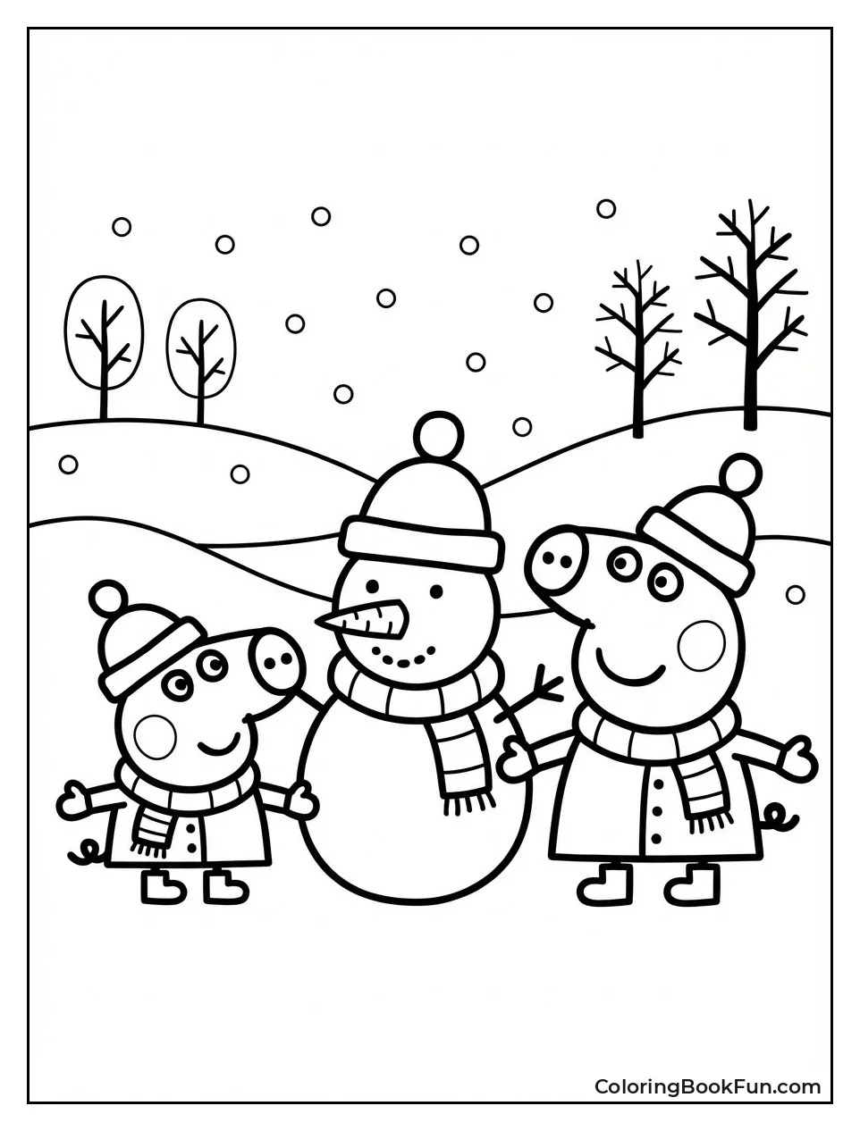 Peppa Builds Snowman with Carrot