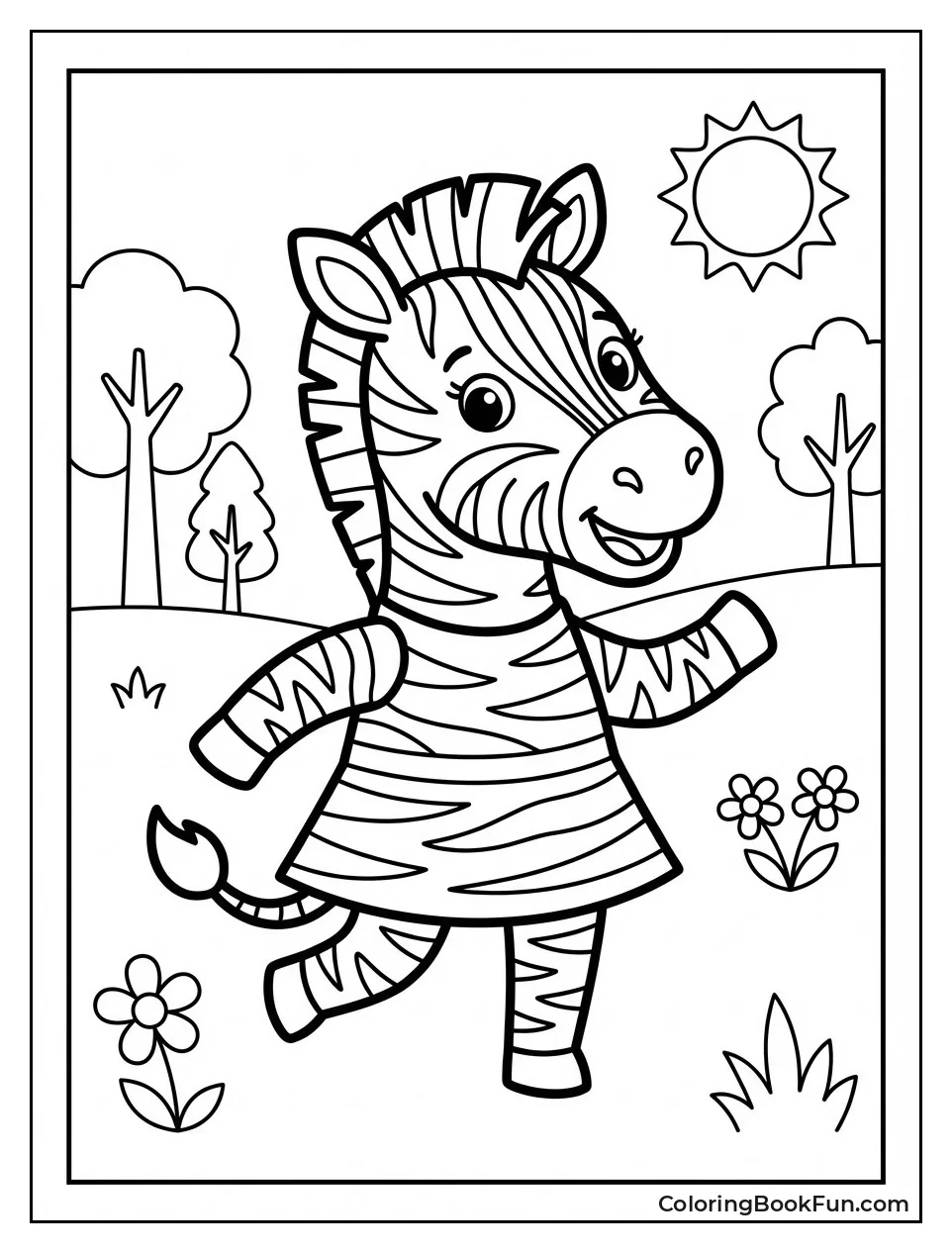 Zoe Zebra Plays Outside