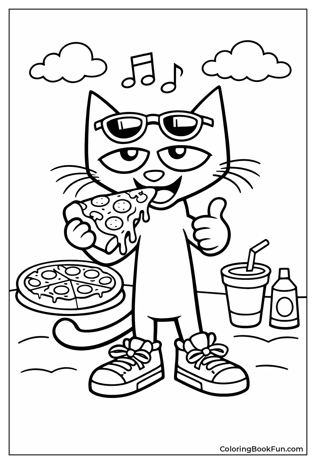 Pete Cat Holding Pizza Slice