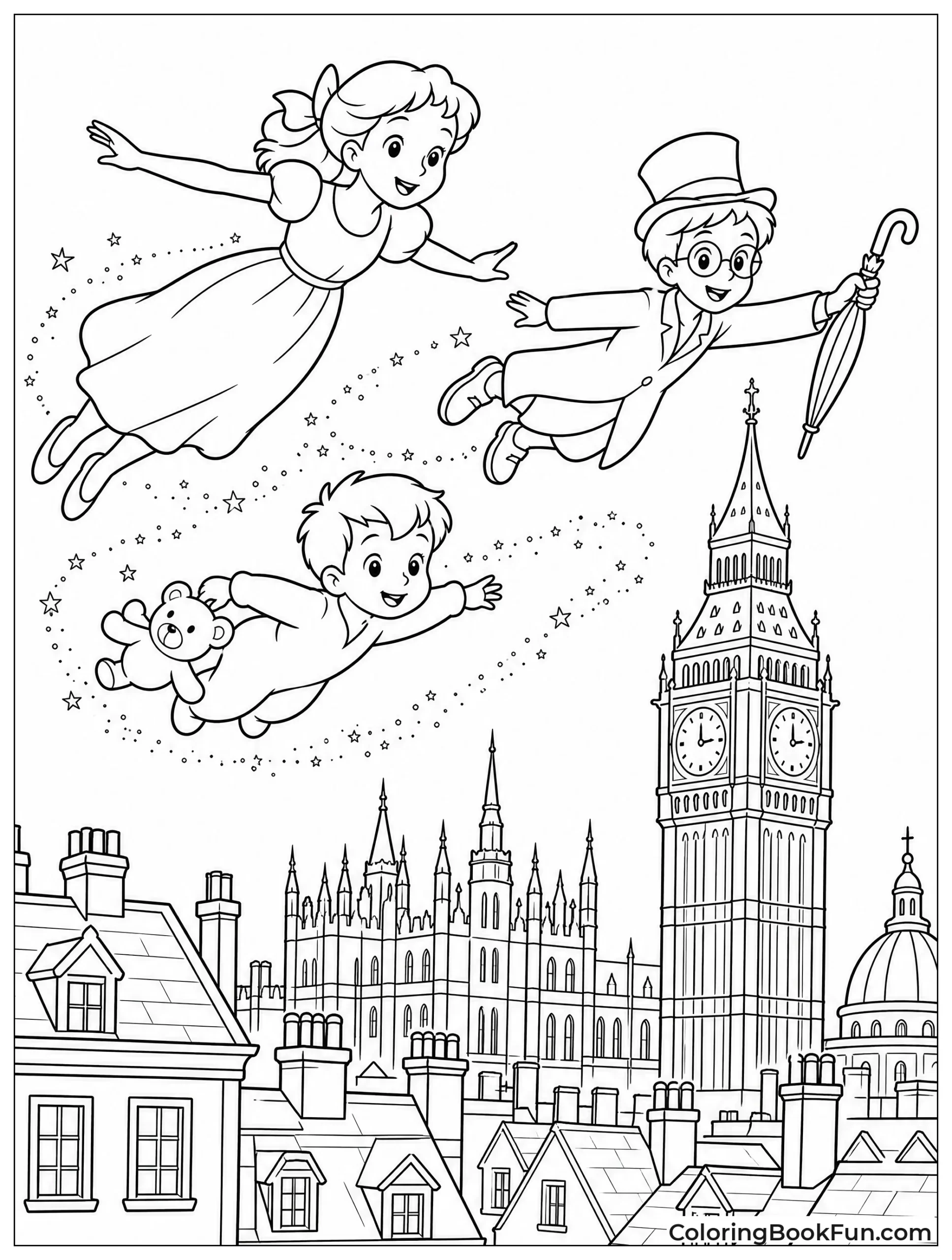 Kids Flying over Big Ben