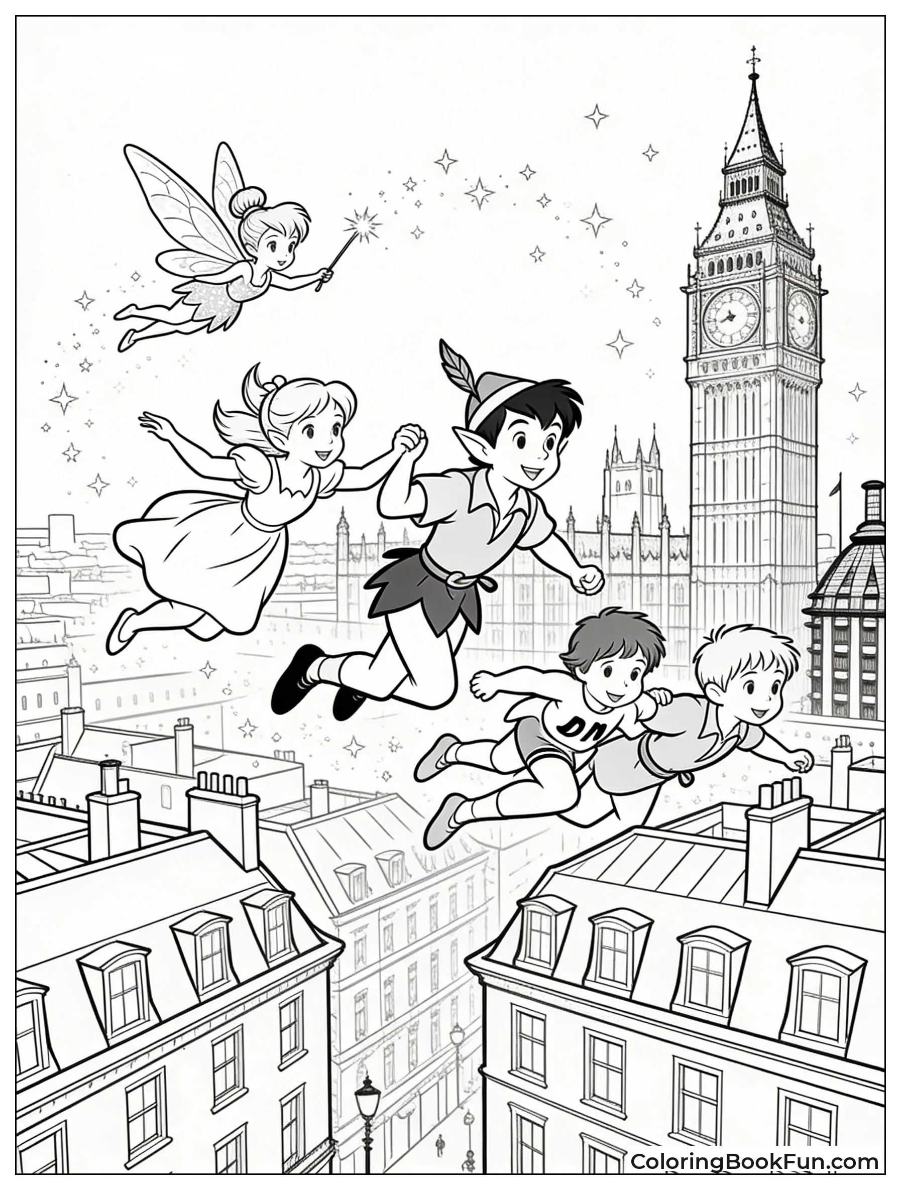 Kids Flying over Big Ben