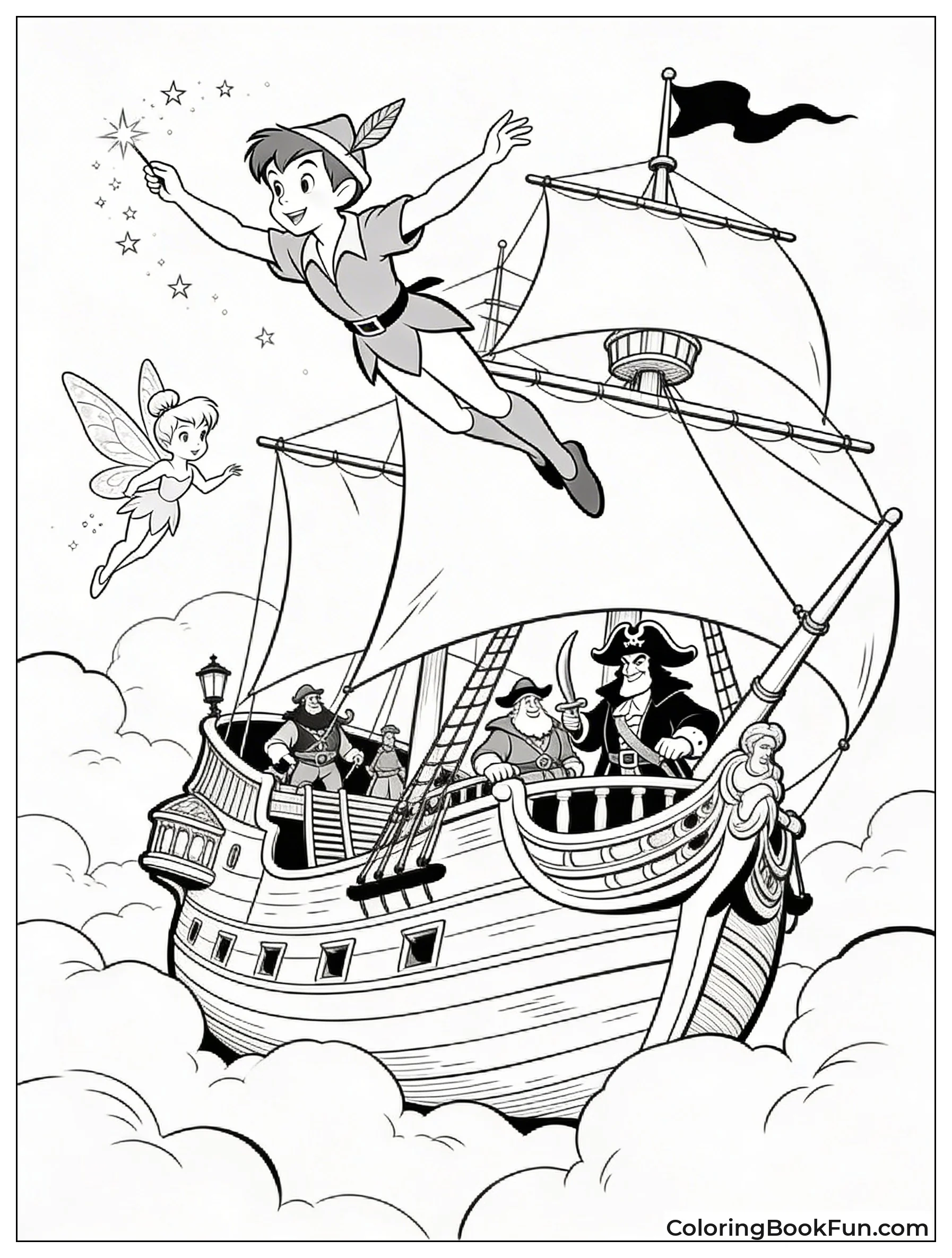 Flying Pirate Ship with Dust