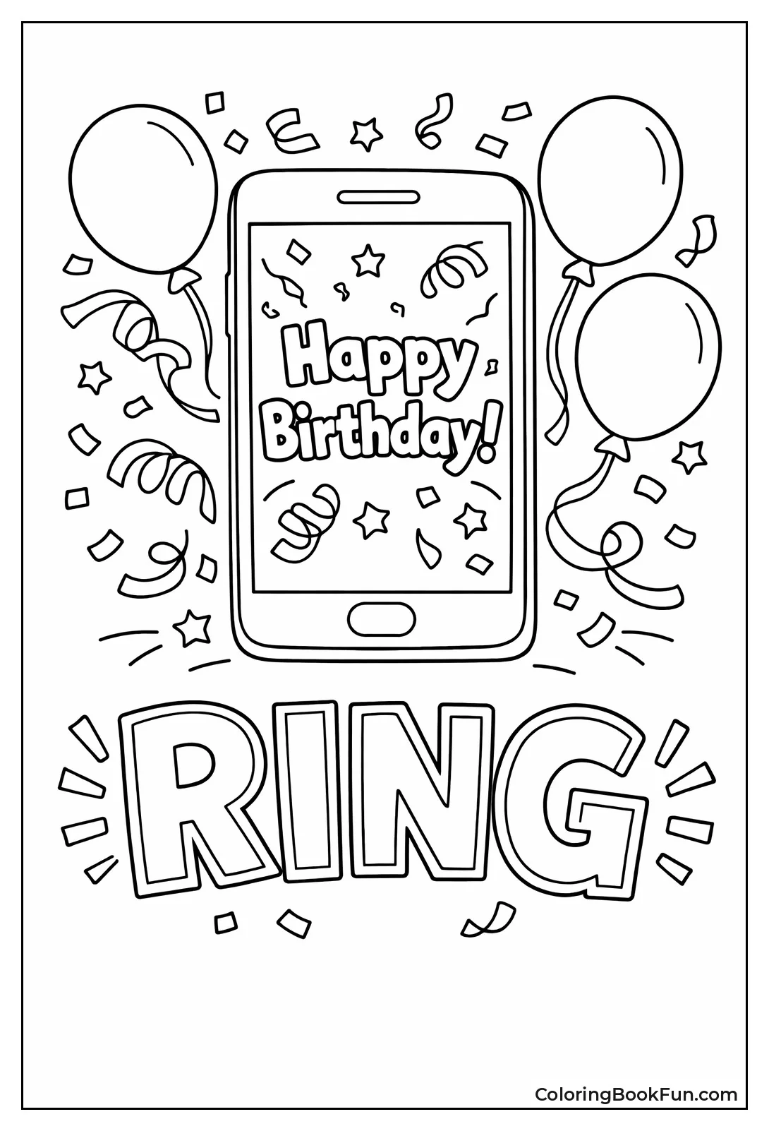 Birthday Phone with Confetti