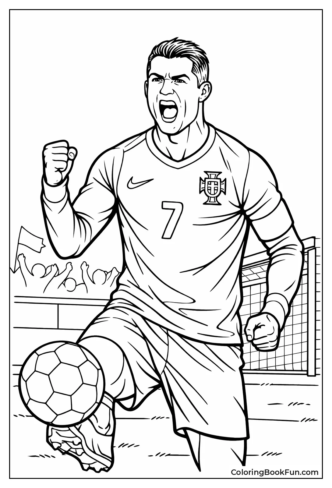 Photorealistic Ronaldo Line Art