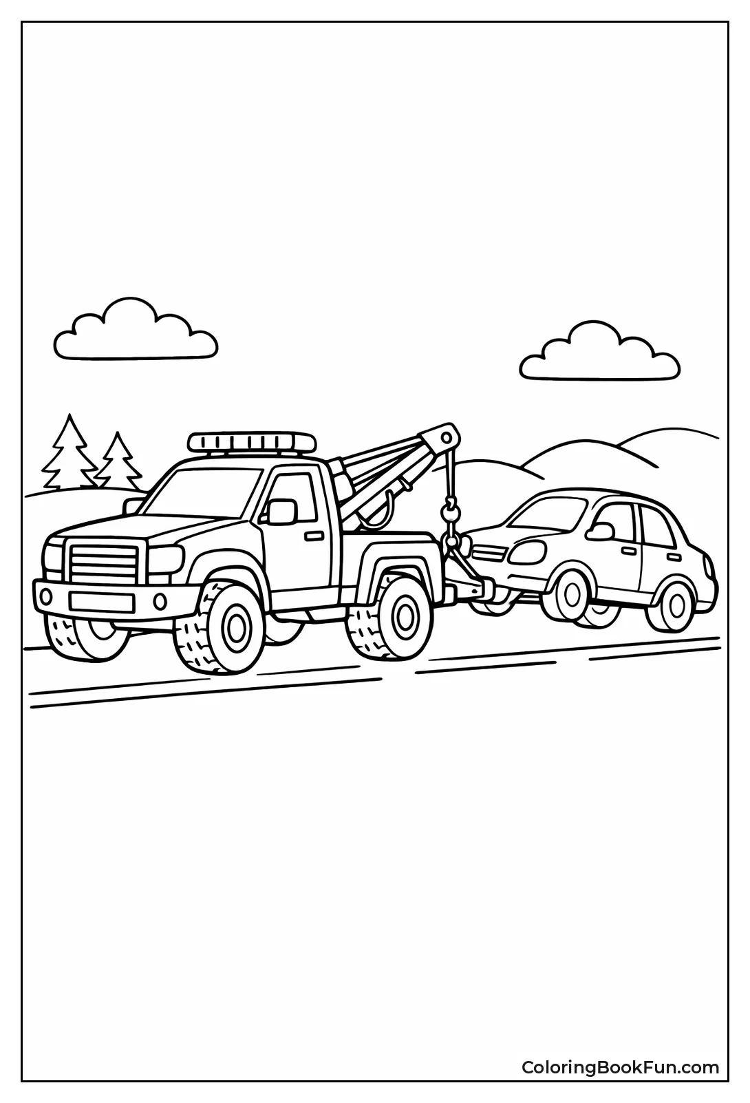 Pickup Truck Towing Car
