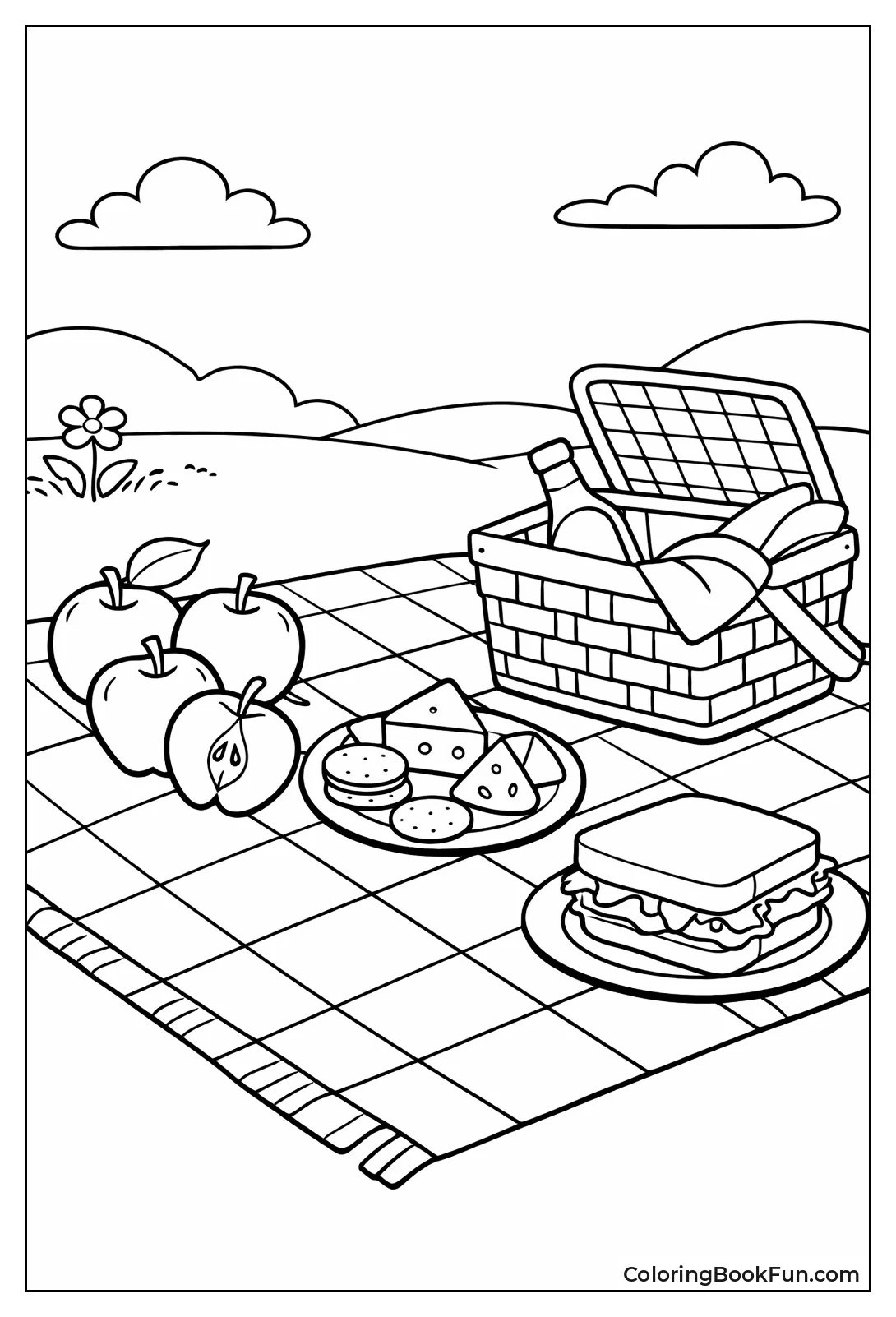 Picnic Blanket with Apples
